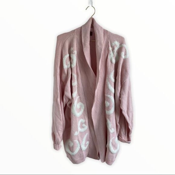 Vintage Pale Pink Oversized Slouchy Cardigan Large - Picture 1 of 3